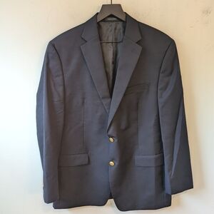 Lauren Ralph Lauren Men's Navy Blue Gold Buttons Wool Blazer Sportcoat 42R